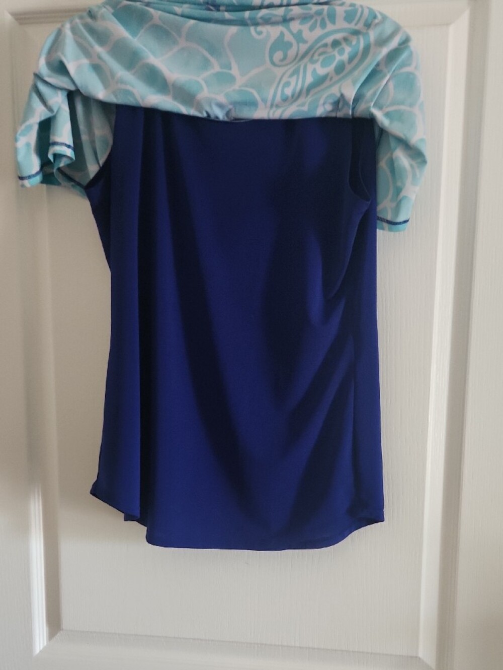 Peter Nygard Royal Blue Blouse with Branded Neck Label - Picture 4 of 5